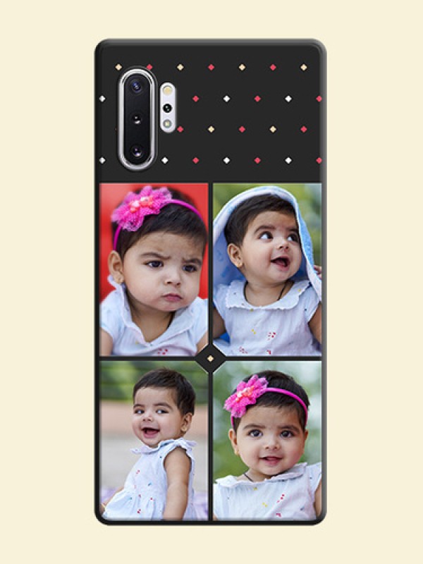 Multicolor Dotted Pattern with 4 Image Holder on Space Black Custom Soft Matte Phone Cases - Galaxy Note 10 Plus