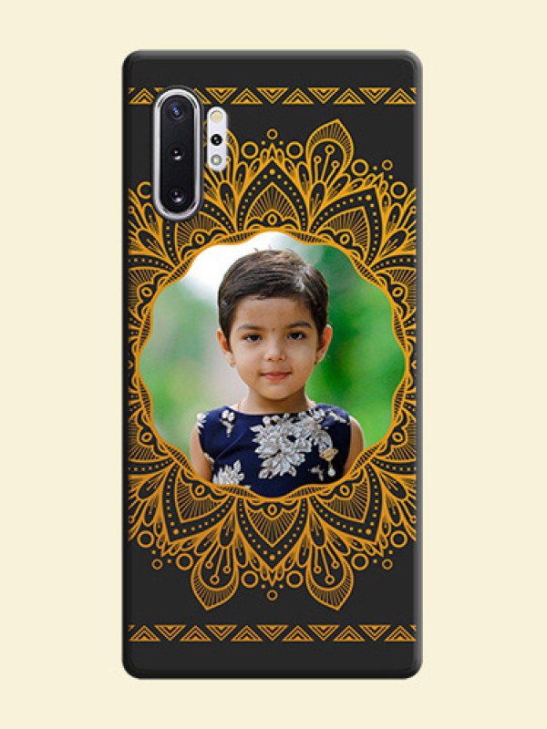 Round Image with Floral Design - Photo on Space Black Soft Matte Mobile Cover - Galaxy Note 10 Plus
