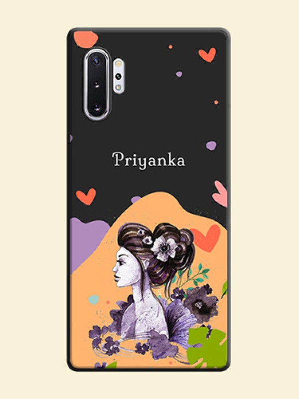 Namecase For Her With Fancy Lady Image On Space Black Personalized Soft Matte Phone Covers -Samsung Galaxy Note 10 Plus