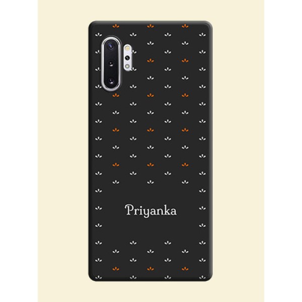Simple Pattern With Custom Text On Space Black Personalized Soft Matte Phone Covers -Samsung Galaxy Note 10 Plus