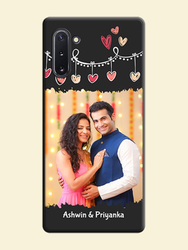 Pink Love Hangings with Name on Space Black Custom Soft Matte Phone Cases - Galaxy Note 10