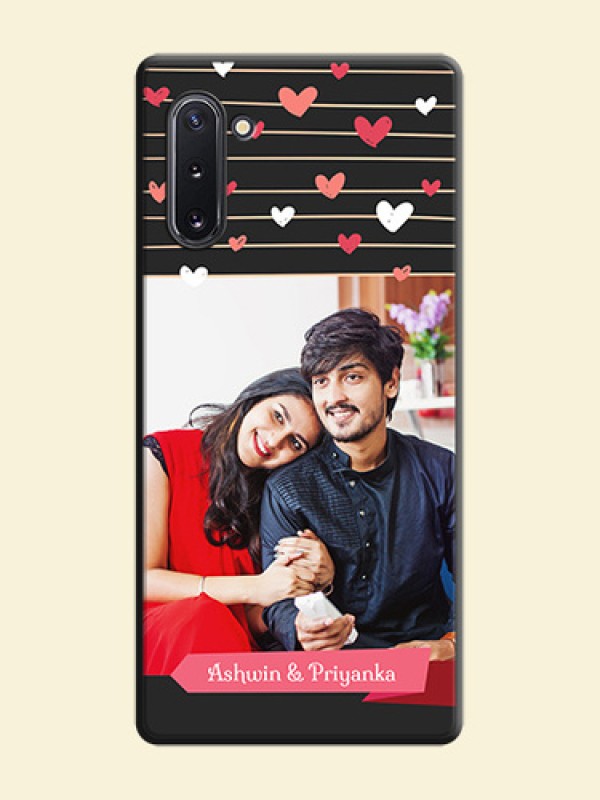 Love Pattern with Name on Pink Ribbon  - Photo on Space Black Soft Matte Back Cover - Galaxy Note 10