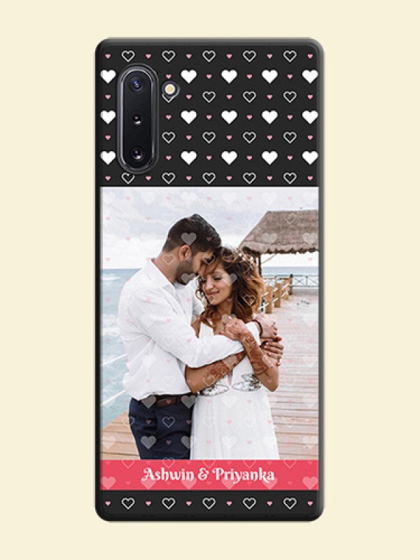 White Color Love Symbols with Text Design - Photo on Space Black Soft Matte Phone Cover - Galaxy Note 10