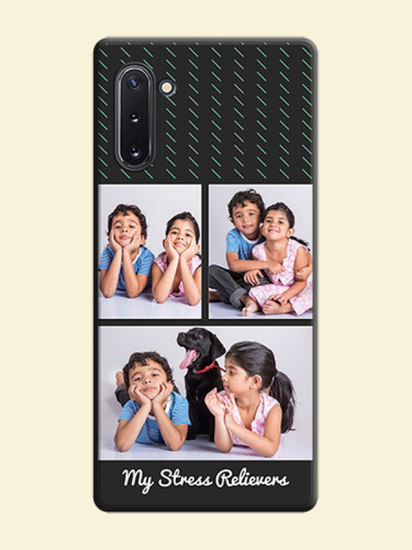 Cross Dotted Pattern with 2 Image Holder  on Personalised Space Black Soft Matte Cases - Galaxy Note 10