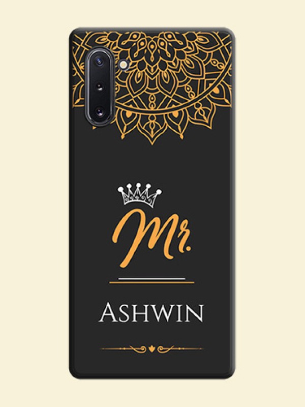 Mr Name with Floral Design  on Personalised Space Black Soft Matte Cases - Galaxy Note 10