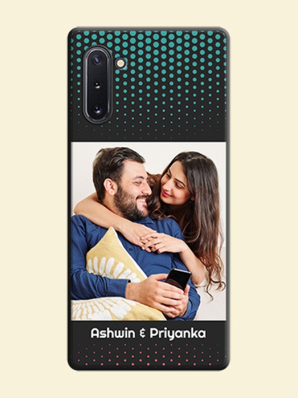 Faded Dots with Grunge Photo Frame and Text on Space Black Custom Soft Matte Phone Cases - Galaxy Note 10