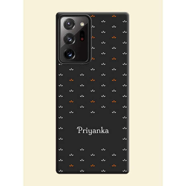 Simple Pattern With Custom Text On Space Black Personalized Soft Matte Phone Covers -Samsung Galaxy Note 20 Ultra