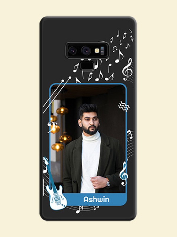 Musical Theme Design with Text on Photo on Space Black Soft Matte Mobile Case - Galaxy Note 9