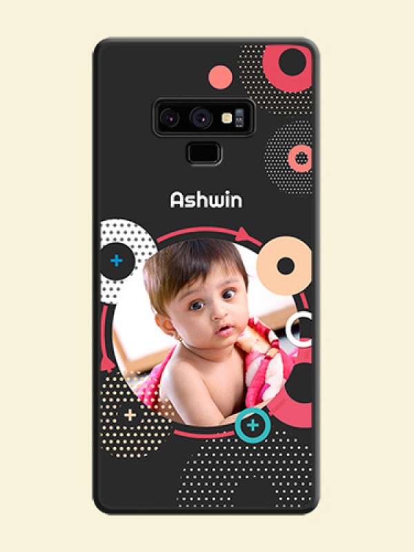 Multicoloured Round Image on Personalised Space Black Soft Matte Cases - Galaxy Note 9