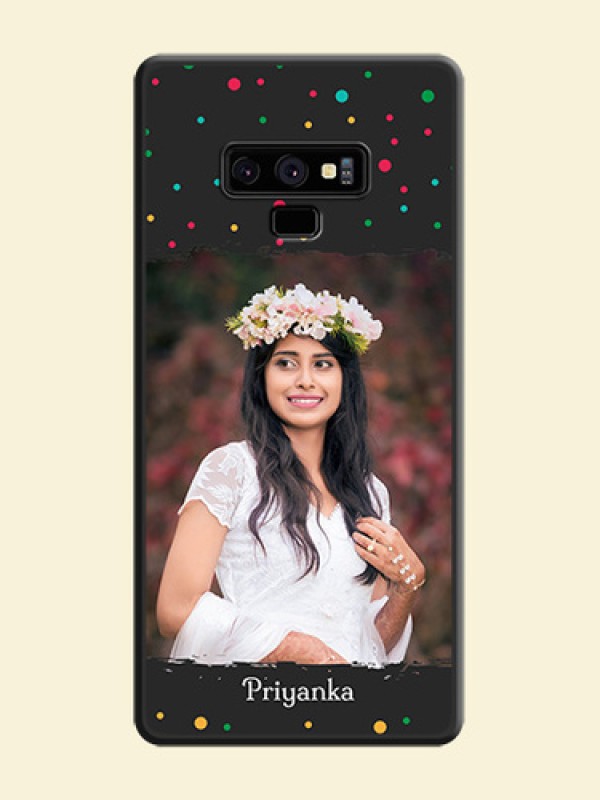Multicolor Dotted Pattern with Text on Space Black Custom Soft Matte Phone Back Cover - Galaxy Note 9