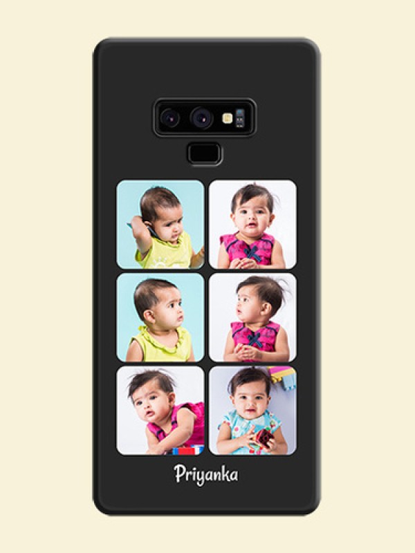 Floral Art with 6 Image Holder on Photo on Space Black Soft Matte Mobile Case - Galaxy Note 9