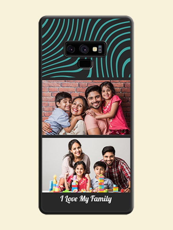Wave Pattern with 2 Image Holder on Space Black Personalized Soft Matte Phone Covers - Galaxy Note 9