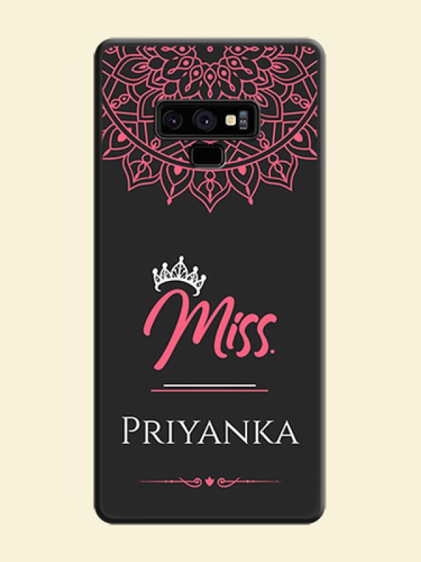 Mrs Name with Floral Design on Space Black Personalized Soft Matte Phone Covers - Galaxy Note 9