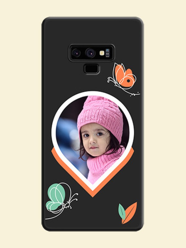 Upload Pic With Simple Butterly Design On Space Black Personalized Soft Matte Phone Covers -Samsung Galaxy Note 9