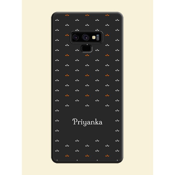 Simple Pattern With Custom Text On Space Black Personalized Soft Matte Phone Covers -Samsung Galaxy Note 9