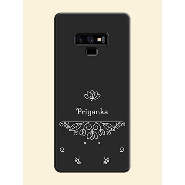 Lotus Garden Custom Text On Space Black Personalized Soft Matte Phone Covers -Samsung Galaxy Note 9