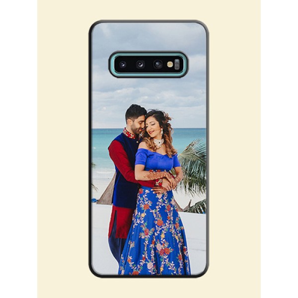 Full Single Pic Upload On Space Black Personalized Soft Matte Phone Covers -Samsung Galaxy S10 Plus