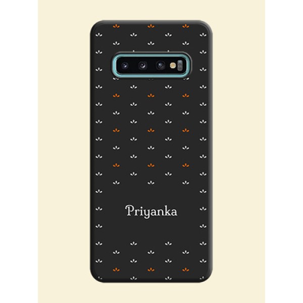 Simple Pattern With Custom Text On Space Black Personalized Soft Matte Phone Covers -Samsung Galaxy S10 Plus