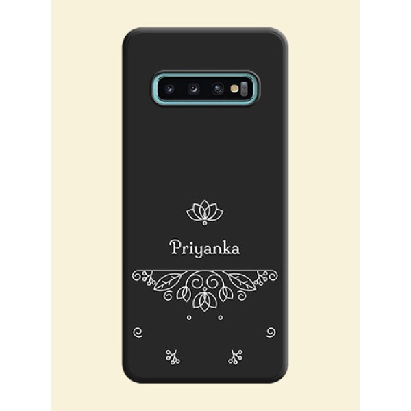 Lotus Garden Custom Text On Space Black Personalized Soft Matte Phone Covers -Samsung Galaxy S10 Plus