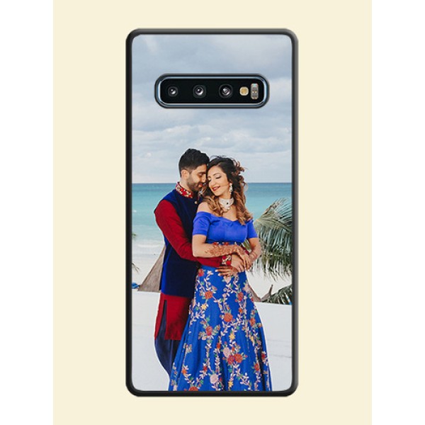 Full Single Pic Upload On Space Black Personalized Soft Matte Phone Covers -Samsung Galaxy S10