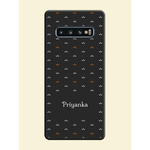 Simple Pattern With Custom Text On Space Black Personalized Soft Matte Phone Covers -Samsung Galaxy S10