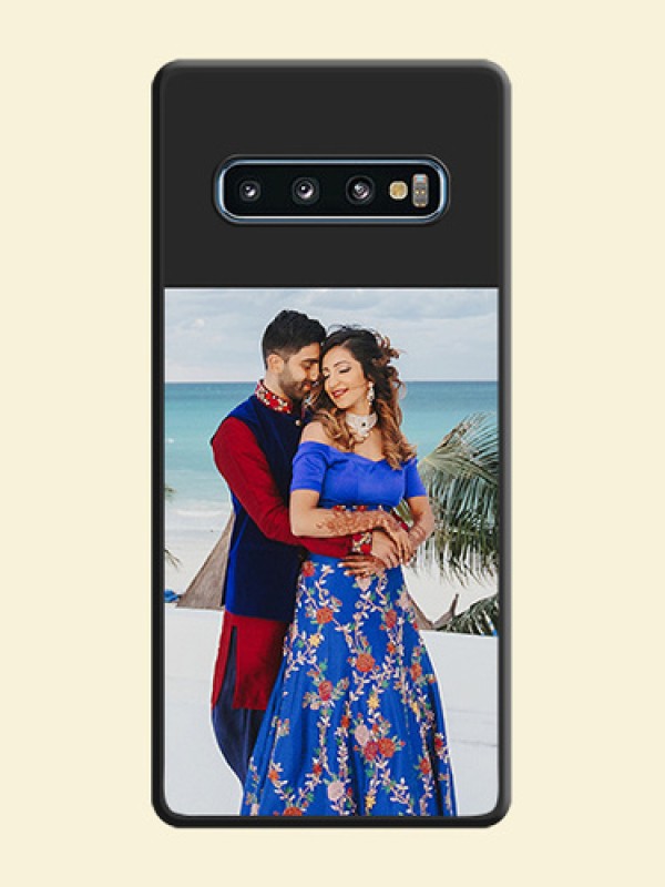 Image Upload With Space Black Color On Custom Soft Matte Mobile Back Cover - Samsung Galaxy S10