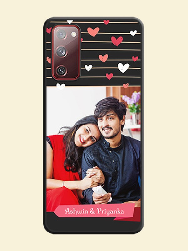 Love Pattern with Name on Pink Ribbon  on Photo on Space Black Soft Matte Back Cover - Galaxy S20 FE 5G