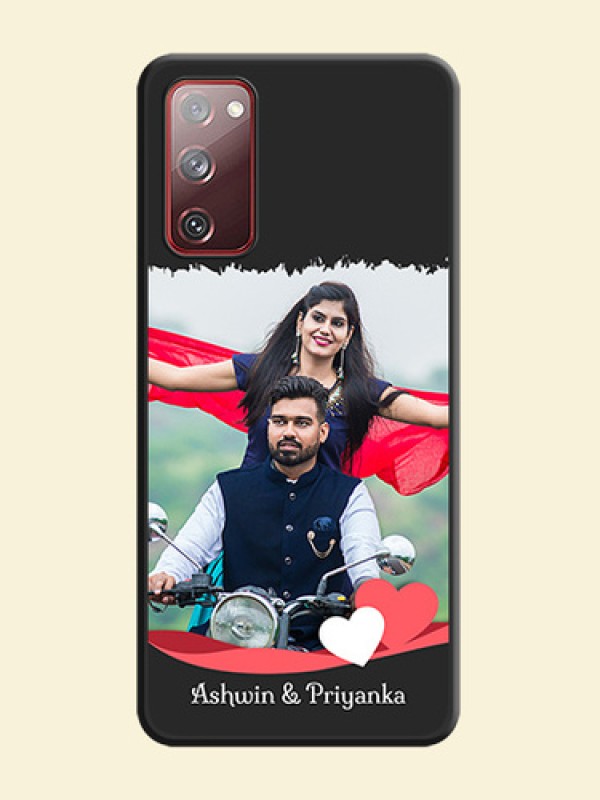Pin Color Love Shaped Ribbon Design with Text on Space Black Custom Soft Matte Phone Back Cover - Galaxy S20 FE 5G