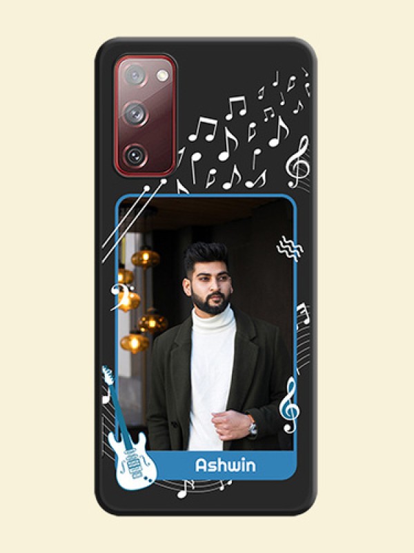 Musical Theme Design with Text on Photo on Space Black Soft Matte Mobile Case - Galaxy S20 FE 5G
