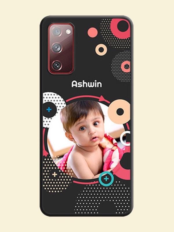 Multicoloured Round Image on Personalised Space Black Soft Matte Cases - Galaxy S20 FE 5G