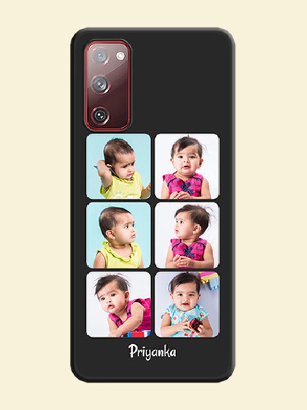 Floral Art with 6 Image Holder on Photo on Space Black Soft Matte Mobile Case - Galaxy S20 FE 5G