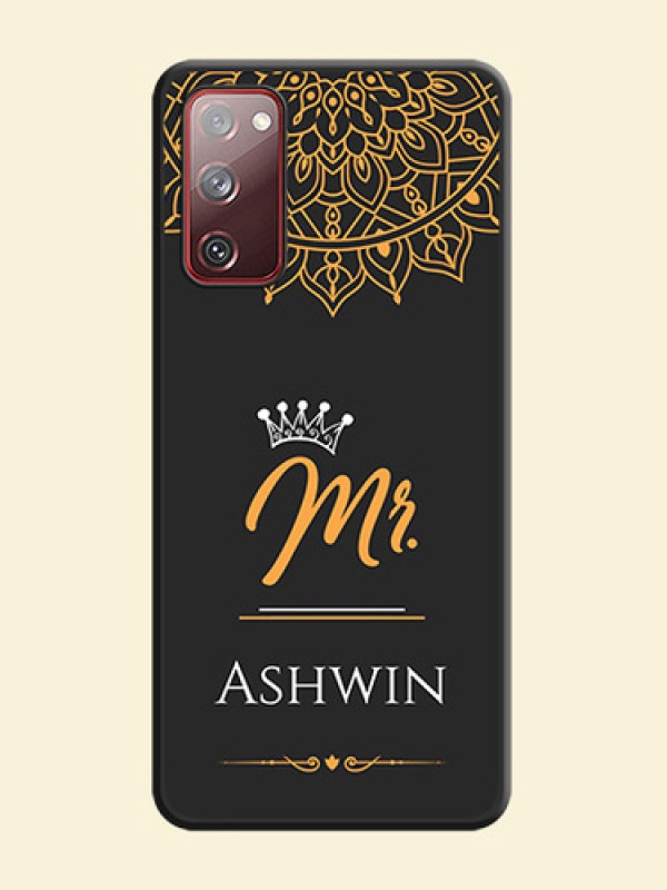 Mr Name with Floral Design  on Personalised Space Black Soft Matte Cases - Galaxy S20 FE 5G
