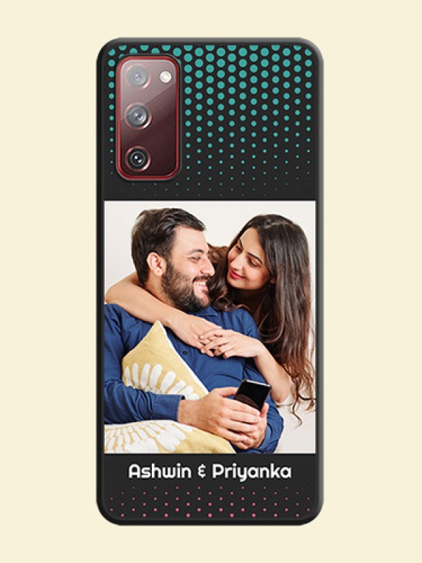 Faded Dots with Grunge Photo Frame and Text on Space Black Custom Soft Matte Phone Cases - Galaxy S20 FE 5G
