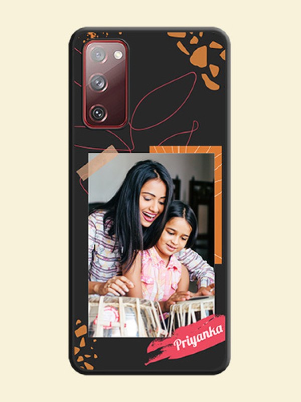 Orange Photo Frame on Space Black Custom Soft Matte Phone Back Cover - Galaxy S20 FE 5G