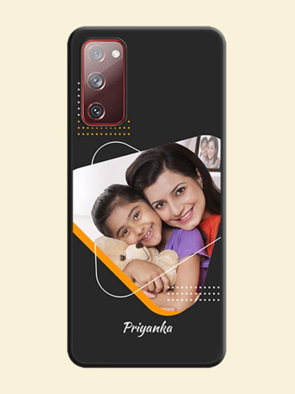 Yellow Triangle on Photo on Space Black Soft Matte Phone Cover - Galaxy S20 FE 5G