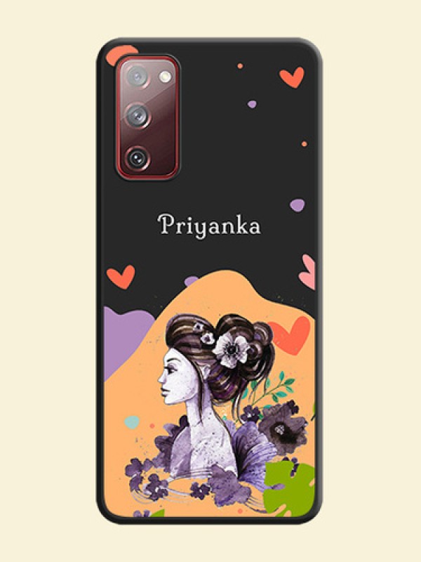 Namecase For Her With Fancy Lady Image On Space Black Personalized Soft Matte Phone Covers -Samsung Galaxy S20 Fe 5G