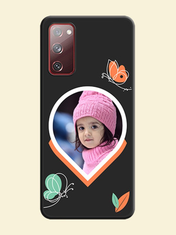 Upload Pic With Simple Butterly Design On Space Black Personalized Soft Matte Phone Covers -Samsung Galaxy S20 Fe 5G
