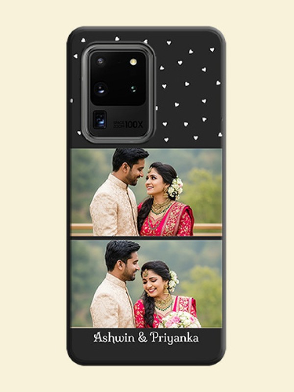 Miniature Love Symbols with Name on Space Black Custom Soft Matte Back Cover - Galaxy S20 Ultra