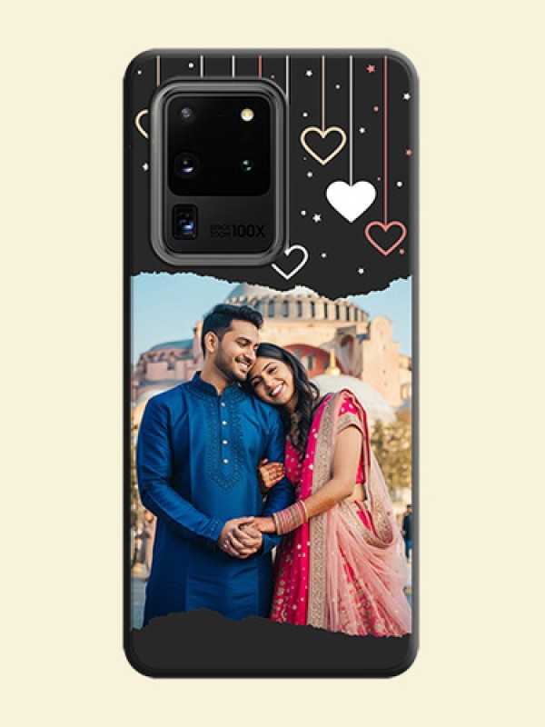 Love Hangings with Splash Wave Picture on Space Black Custom Soft Matte Phone Back Cover - Galaxy S20 Ultra