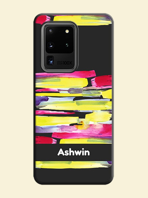 Brush Coloured on Space Black Personalized Soft Matte Phone Covers - Galaxy S20 Ultra