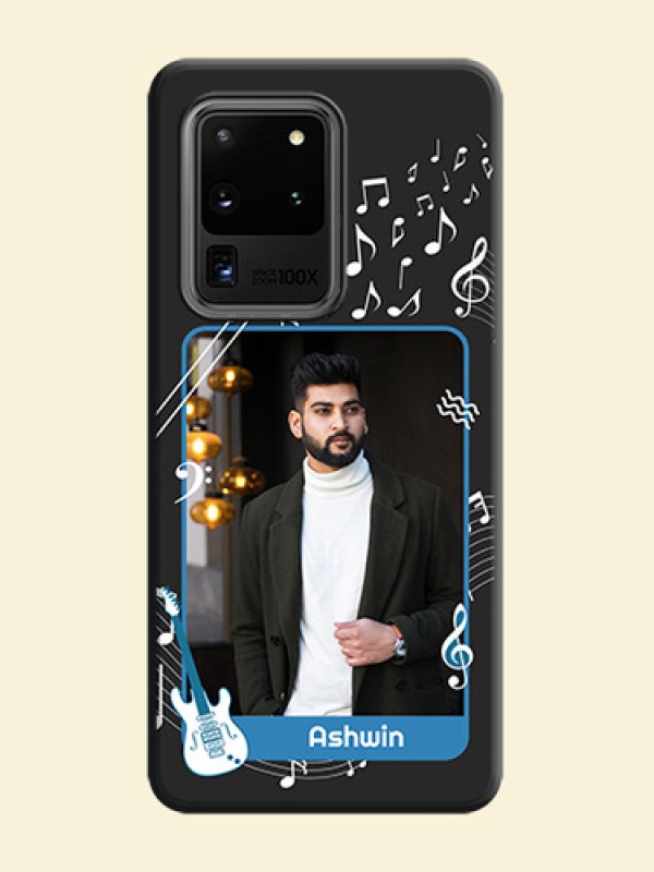 Musical Theme Design with Text - Photo on Space Black Soft Matte Mobile Case - Galaxy S20 Ultra