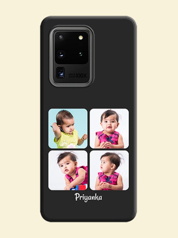 Floral Art with 6 Image Holder - Photo on Space Black Soft Matte Mobile Case - Galaxy S20 Ultra