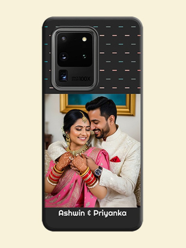 Line Pattern Design with Text on Space Black Custom Soft Matte Phone Back Cover - Galaxy S20 Ultra