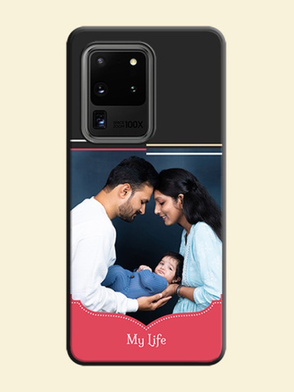 Classic Plain Design with Name - Photo on Space Black Soft Matte Phone Cover - Galaxy S20 Ultra