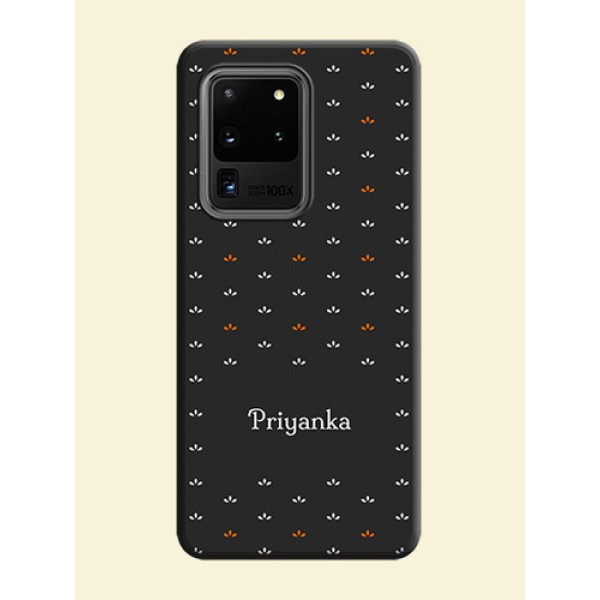 Simple Pattern With Custom Text On Space Black Personalized Soft Matte Phone Covers -Samsung Galaxy S20 Ultra