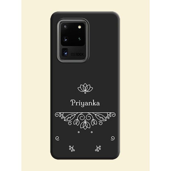 Lotus Garden Custom Text On Space Black Personalized Soft Matte Phone Covers -Samsung Galaxy S20 Ultra