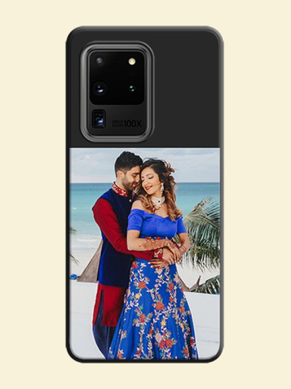Image Upload With Space Black Color On Custom Soft Matte Mobile Back Cover - Samsung Galaxy S20 Ultra