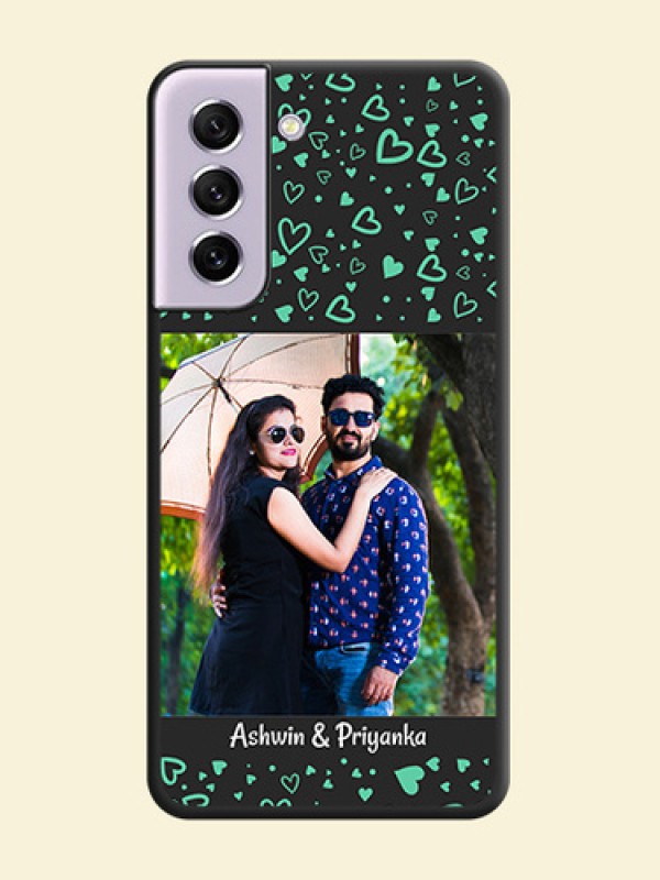 Sea Green Indefinite Love Pattern on Photo on Space Black Soft Matte Mobile Cover - Galaxy S21 FE 5G