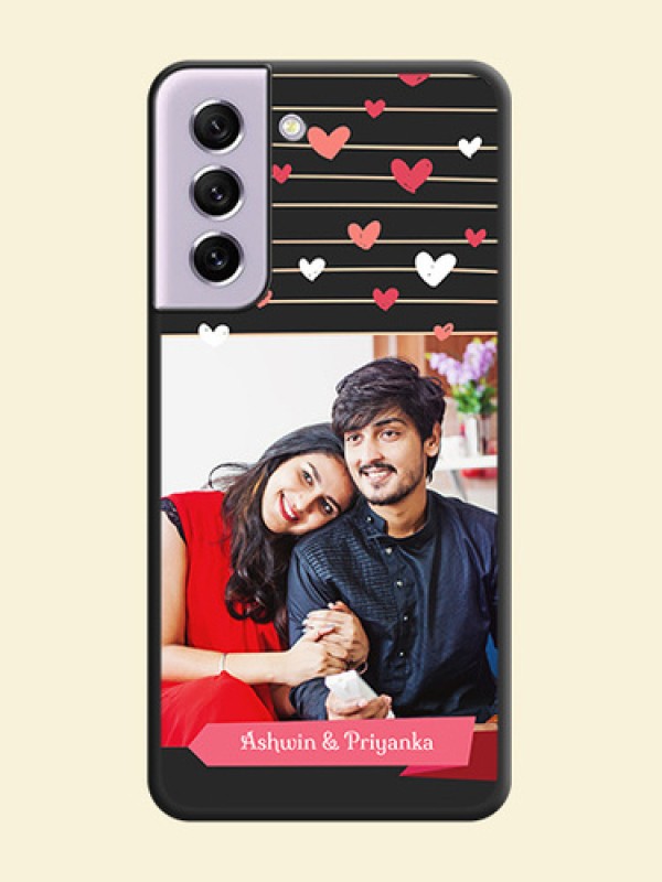 Love Pattern with Name on Pink Ribbon  on Photo on Space Black Soft Matte Back Cover - Galaxy S21 FE 5G