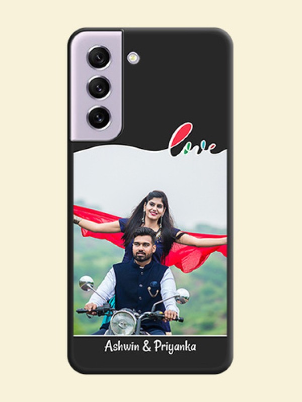 Fall in Love Pattern with Picture on Photo on Space Black Soft Matte Mobile Case - Galaxy S21 FE 5G